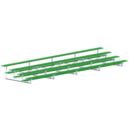 Jaypro Sports Bleacher - 27 ft. (4 Row - Single Foot Plank) - All Aluminum (Powder Coated) BLCH-427ALPC - Play and Sync