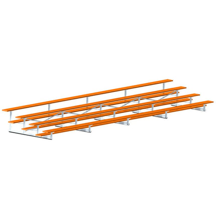 Jaypro Sports Bleacher - 27 ft. (4 Row - Single Foot Plank) - Standard, Outdoor (Powder Coated) BLCH-427PC - Play and Sync