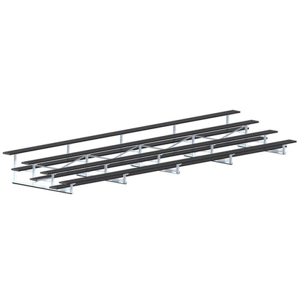 Jaypro Sports Bleacher - 27 ft. (4 Row - Single Foot Plank) - Standard, Outdoor (Powder Coated) BLCH-427PC - Play and Sync