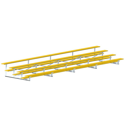 Jaypro Sports Bleacher - 27 ft. (4 Row - Single Foot Plank) - Standard, Outdoor (Powder Coated) BLCH-427PC - Play and Sync