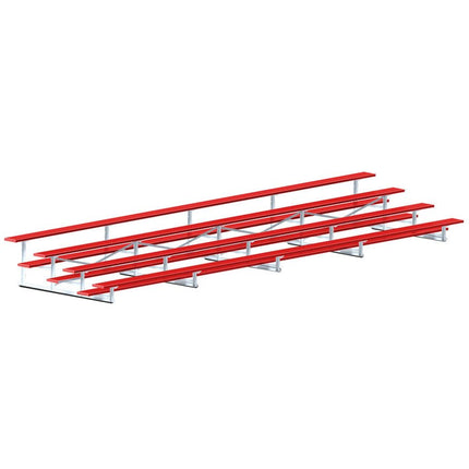 Jaypro Sports Bleacher - 27 ft. (4 Row - Single Foot Plank) - Standard, Outdoor (Powder Coated) BLCH-427PC - Play and Sync