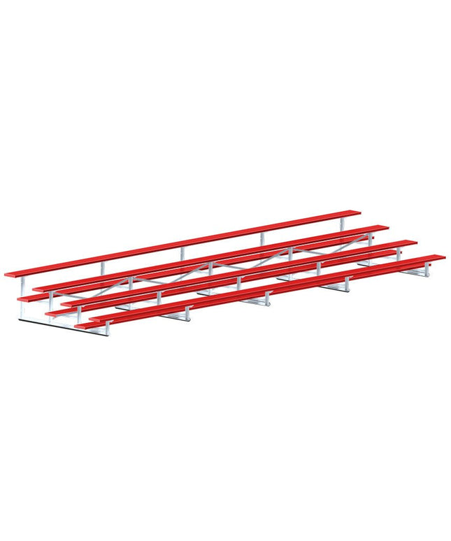 Jaypro Sports Bleacher - 27 ft. (4 Row - Single Foot Plank) - Standard, Outdoor (Powder Coated) BLCH-427PC - Play and Sync