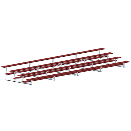 Jaypro Sports Bleacher - 27 ft. (4 Row - Single Foot Plank) - Standard, Outdoor (Powder Coated) BLCH-427PC - Play and Sync