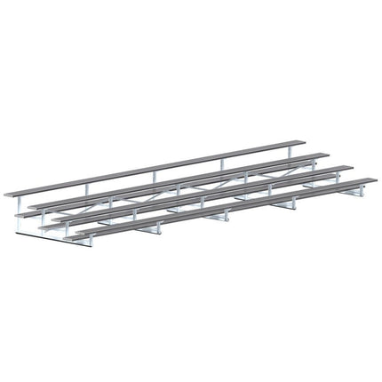Jaypro Sports Bleacher - 27 ft. (4 Row - Single Foot Plank) - Standard, Outdoor (Powder Coated) BLCH-427PC - Play and Sync