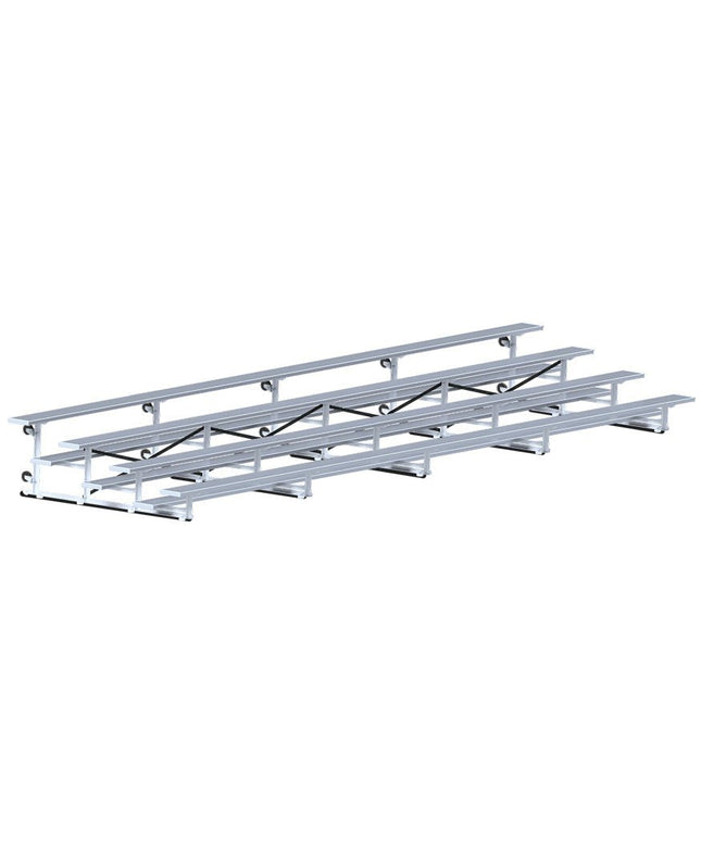 Jaypro Sports Bleacher - 27 ft. (4 Row - Single Foot Plank) - Tip & Roll | BLCH - 427TRG BLCH-427TRG - Play and Sync
