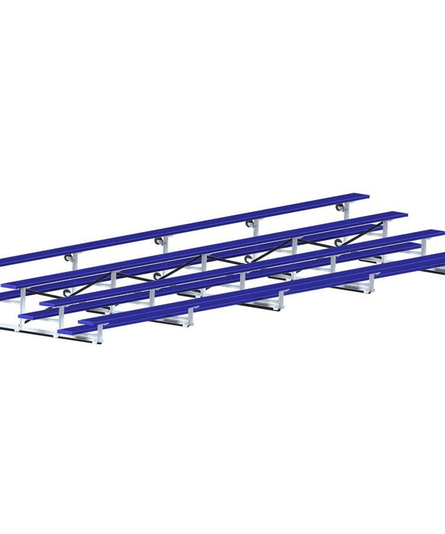 Jaypro Sports Bleacher - 27 ft. (4 Row - Single Foot Plank) - Tip & Roll (Powder Coated) BLCH-427TRGPC - Play and Sync