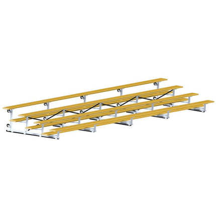 Jaypro Sports Bleacher - 27 ft. (4 Row - Single Foot Plank) - Tip & Roll (Powder Coated) BLCH-427TRGPC - Play and Sync
