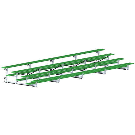 Jaypro Sports Bleacher - 27 ft. (4 Row - Single Foot Plank) - Tip & Roll (Powder Coated) BLCH-427TRGPC - Play and Sync