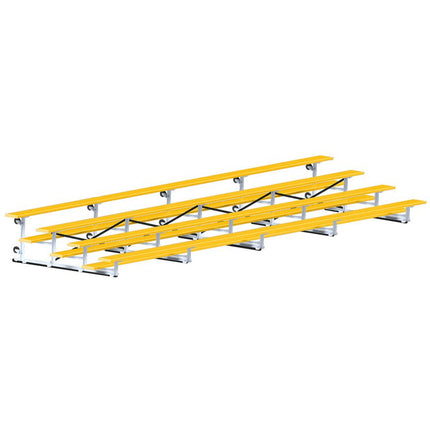 Jaypro Sports Bleacher - 27 ft. (4 Row - Single Foot Plank) - Tip & Roll (Powder Coated) BLCH-427TRGPC - Play and Sync