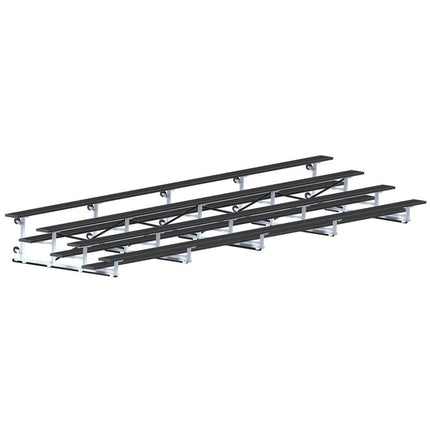 Jaypro Sports Bleacher - 27 ft. (4 Row - Single Foot Plank) - Tip & Roll (Powder Coated) BLCH-427TRGPC - Play and Sync