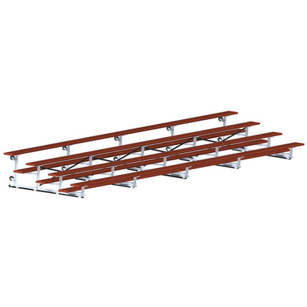 Jaypro Sports Bleacher - 27 ft. (4 Row - Single Foot Plank) - Tip & Roll (Powder Coated) BLCH-427TRGPC - Play and Sync