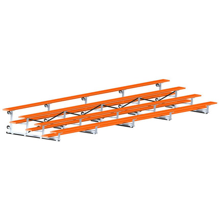Jaypro Sports Bleacher - 27 ft. (4 Row - Single Foot Plank) - Tip & Roll (Powder Coated) BLCH-427TRGPC - Play and Sync