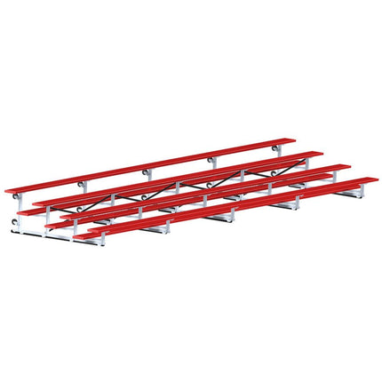 Jaypro Sports Bleacher - 27 ft. (4 Row - Single Foot Plank) - Tip & Roll (Powder Coated) BLCH-427TRGPC - Play and Sync