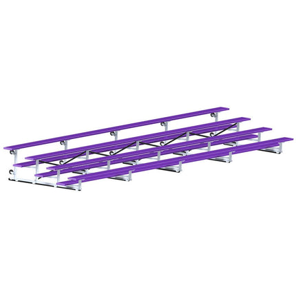 Jaypro Sports Bleacher - 27 ft. (4 Row - Single Foot Plank) - Tip & Roll (Powder Coated) BLCH-427TRGPC - Play and Sync
