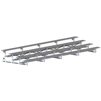 Jaypro Sports Bleacher - 27 ft. (4 Row - Single Foot Plank) - Tip & Roll (Powder Coated) BLCH-427TRGPC - Play and Sync