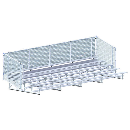Jaypro Sports Bleacher - 27 ft. (5 Row - Single Foot Plank with Chain Link Rail) - Enclosed | BLCH - 527C BLCH-527C - Play and Sync