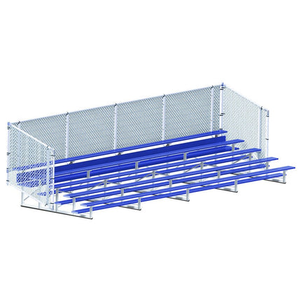 Jaypro Sports Bleacher - 27 ft. (5 Row - Single Foot Plank with Chain Link Rail) - Enclosed (Powder Coated) BLCH-527CPC - Play and Sync