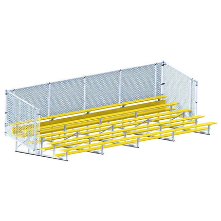 Jaypro Sports Bleacher - 27 ft. (5 Row - Single Foot Plank with Chain Link Rail) - Enclosed (Powder Coated) BLCH-527CPC - Play and Sync