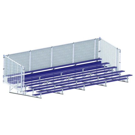 Jaypro Sports Bleacher - 27 ft. (5 Row - Single Foot Plank with Chain Link Rail) - Enclosed (Powder Coated) BLCH-527CPC - Play and Sync