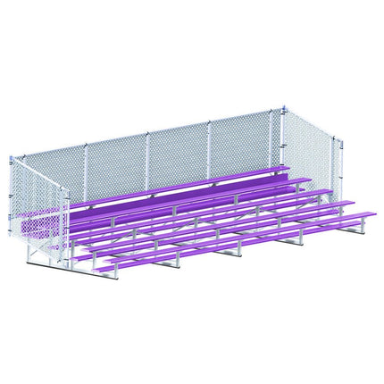Jaypro Sports Bleacher - 27 ft. (5 Row - Single Foot Plank with Chain Link Rail) - Enclosed (Powder Coated) BLCH-527CPC - Play and Sync