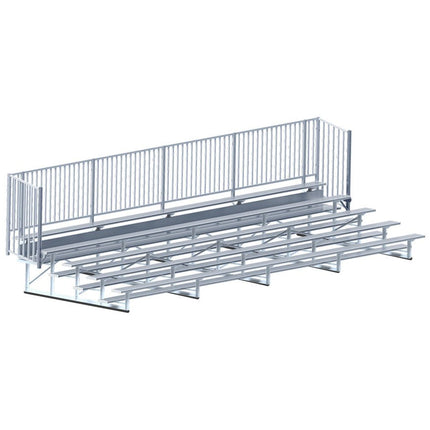 Jaypro Sports Bleacher - 27 ft. (5 Row - Single Foot Plank with Guard Rail) - Enclosed | BLCH - 527GR BLCH-527GR - Play and Sync