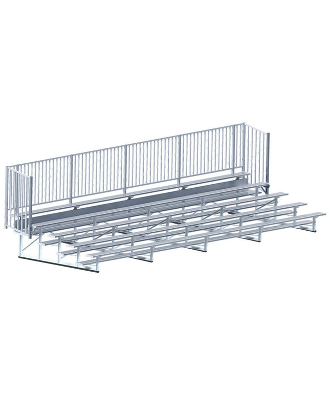 Jaypro Sports Bleacher - 27 ft. (5 Row - Single Foot Plank with Guard Rail) - Enclosed | BLCH - 527GR BLCH-527GR - Play and Sync
