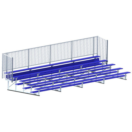 Jaypro Sports Bleacher - 27 ft. (5 Row - Single Foot Plank with Guard Rail) - Enclosed (Powder Coated) BLCH-527GRPC - Play and Sync