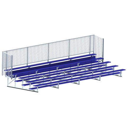 Jaypro Sports Bleacher - 27 ft. (5 Row - Single Foot Plank with Guard Rail) - Enclosed (Powder Coated) BLCH-527GRPC - Play and Sync