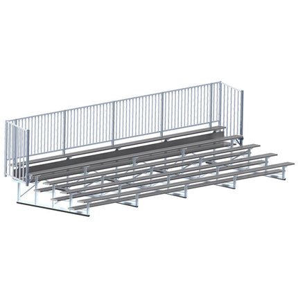 Jaypro Sports Bleacher - 27 ft. (5 Row - Single Foot Plank with Guard Rail) - Enclosed (Powder Coated) BLCH-527GRPC - Play and Sync