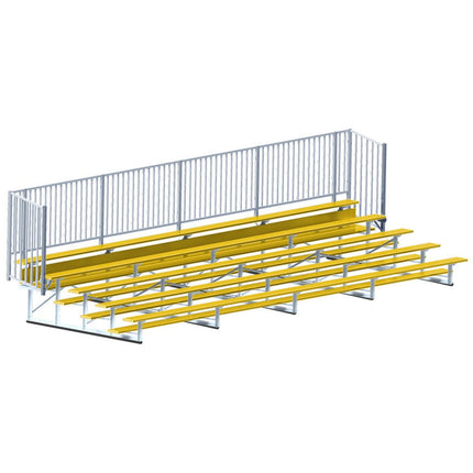 Jaypro Sports Bleacher - 27 ft. (5 Row - Single Foot Plank with Guard Rail) - Enclosed (Powder Coated) BLCH-527GRPC - Play and Sync