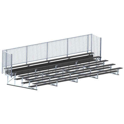 Jaypro Sports Bleacher - 27 ft. (5 Row - Single Foot Plank with Guard Rail) - Enclosed (Powder Coated) BLCH-527GRPC - Play and Sync