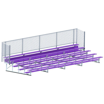 Jaypro Sports Bleacher - 27 ft. (5 Row - Single Foot Plank with Guard Rail) - Enclosed (Powder Coated) BLCH-527GRPC - Play and Sync