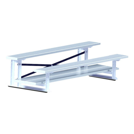 Jaypro Sports Bleacher - 7 - 1/2 ft. (2 Row - Double Foot Plank) - All Aluminum | BLDP - 275AL BLDP-275AL - Play and Sync