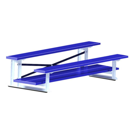 Jaypro Sports Bleacher - 7 - 1/2 ft. (2 Row - Double Foot Plank) - All Aluminum (Powder Coated) BLDP-275ALPC - Play and Sync