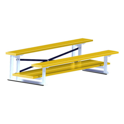 Jaypro Sports Bleacher - 7 - 1/2 ft. (2 Row - Double Foot Plank) - All Aluminum (Powder Coated) BLDP-275ALPC - Play and Sync