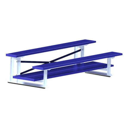 Jaypro Sports Bleacher - 7 - 1/2 ft. (2 Row - Double Foot Plank) - All Aluminum (Powder Coated) BLDP-275ALPC - Play and Sync