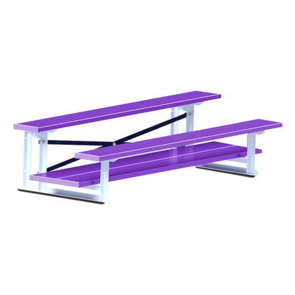 Jaypro Sports Bleacher - 7 - 1/2 ft. (2 Row - Double Foot Plank) - All Aluminum (Powder Coated) BLDP-275ALPC - Play and Sync