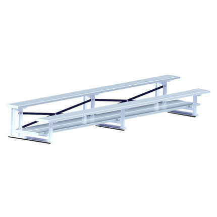 Jaypro Sports Bleacher - 7 - 1/2 ft. (2 Row - Double Foot Plank) | BLDP - 2AL BLDP-2AL - Play and Sync
