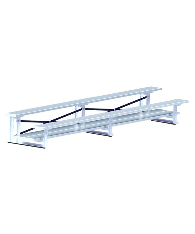 Jaypro Sports Bleacher - 7 - 1/2 ft. (2 Row - Double Foot Plank) | BLDP - 2AL BLDP-2AL - Play and Sync