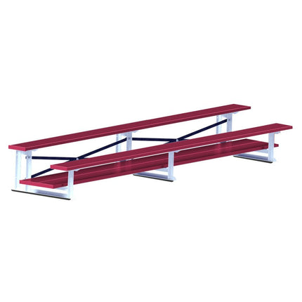 Jaypro Sports Bleacher - 7 - 1/2 ft. (2 Row - Double Foot Plank) (Powder Coated) BLDP-2ALPC - Play and Sync
