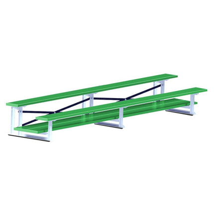 Jaypro Sports Bleacher - 7 - 1/2 ft. (2 Row - Double Foot Plank) (Powder Coated) BLDP-2ALPC - Play and Sync