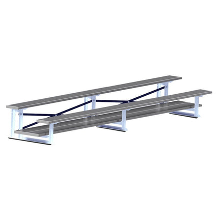 Jaypro Sports Bleacher - 7 - 1/2 ft. (2 Row - Double Foot Plank) (Powder Coated) BLDP-2ALPC - Play and Sync