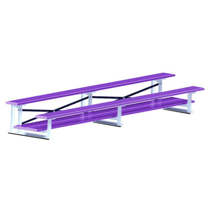 Jaypro Sports Bleacher - 7 - 1/2 ft. (2 Row - Double Foot Plank) (Powder Coated) BLDP-2ALPC - Play and Sync