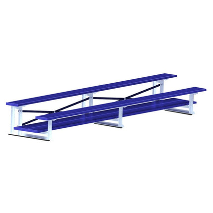 Jaypro Sports Bleacher - 7 - 1/2 ft. (2 Row - Double Foot Plank) (Powder Coated) BLDP-2ALPC - Play and Sync