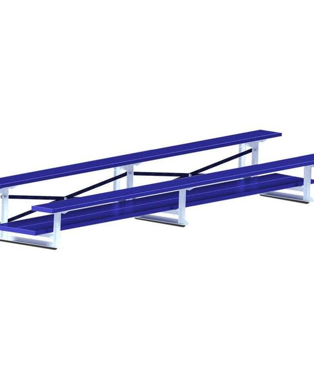 Jaypro Sports Bleacher - 7 - 1/2 ft. (2 Row - Double Foot Plank) (Powder Coated) BLDP-2ALPC - Play and Sync