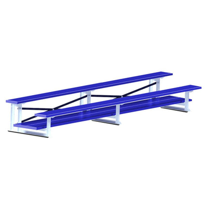 Jaypro Sports Bleacher - 7 - 1/2 ft. (2 Row - Double Foot Plank) (Powder Coated) BLDP-2ALPC - Play and Sync