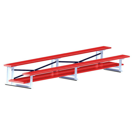Jaypro Sports Bleacher - 7 - 1/2 ft. (2 Row - Double Foot Plank) (Powder Coated) BLDP-2ALPC - Play and Sync