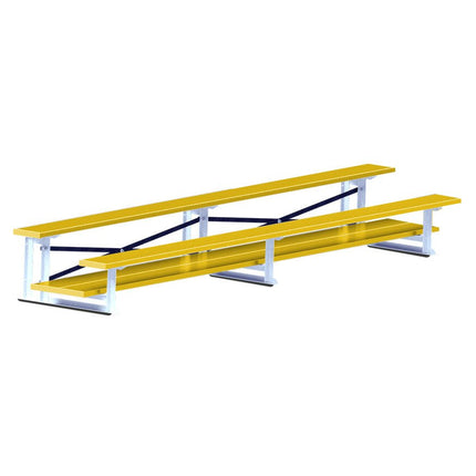 Jaypro Sports Bleacher - 7 - 1/2 ft. (2 Row - Double Foot Plank) (Powder Coated) BLDP-2ALPC - Play and Sync