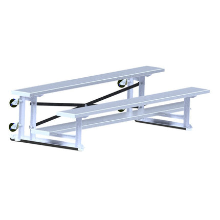 Jaypro Sports Bleacher - 7 - 1/2 ft. (2 Row - Single Foot Plank) - Tip & Roll | BLCH - 275TRG BLCH-275TRG - Play and Sync