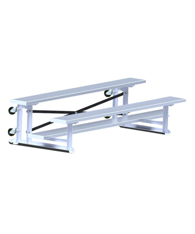 Jaypro Sports Bleacher - 7 - 1/2 ft. (2 Row - Single Foot Plank) - Tip & Roll | BLCH - 275TRG BLCH-275TRG - Play and Sync